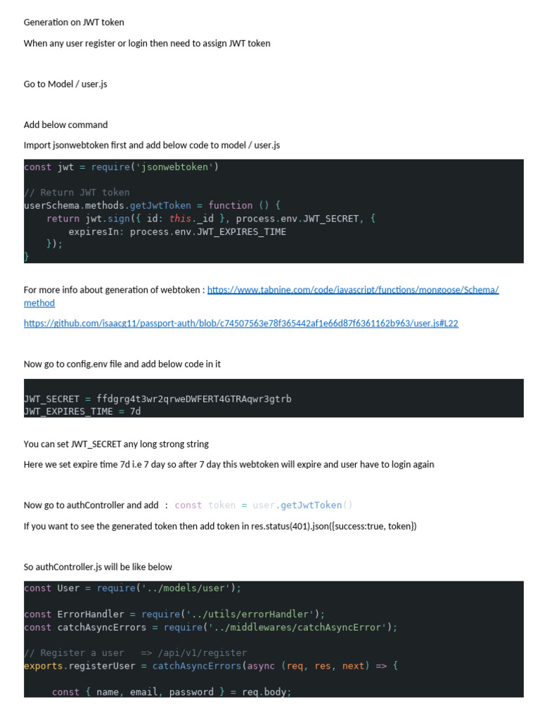 Generate JWT Token in Node.js | PDF