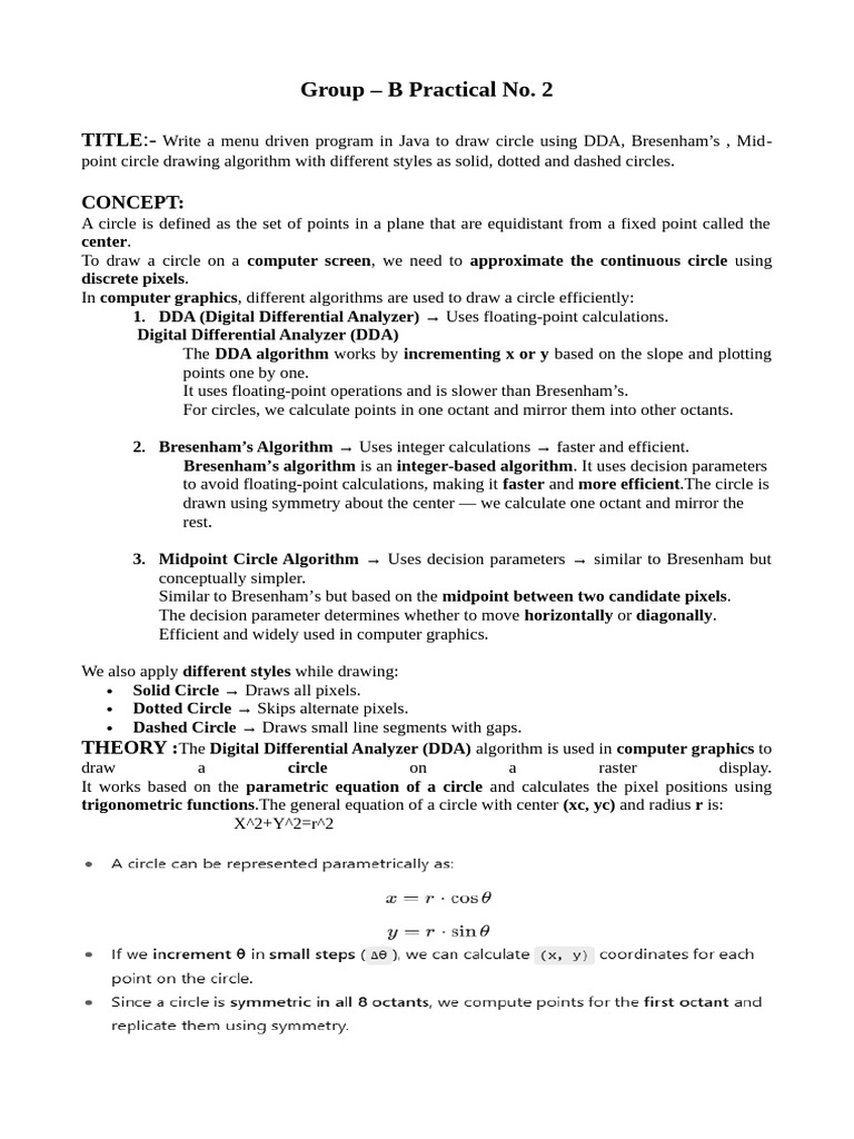 G- B Practical No 2 | PDF | Algorithms | Computer Graphics