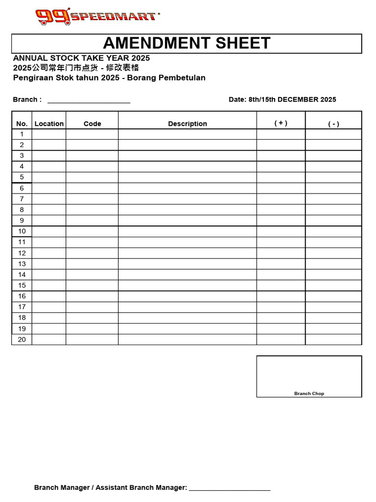 Amendment Sheet | PDF