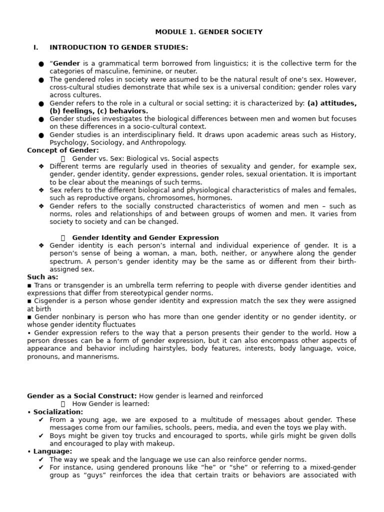 Understanding Gender Roles and Identity | PDF | Gender | Gender Studies