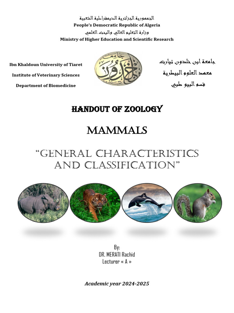 Mammals Generals Characteristics and Classification | PDF | Respiratory ...