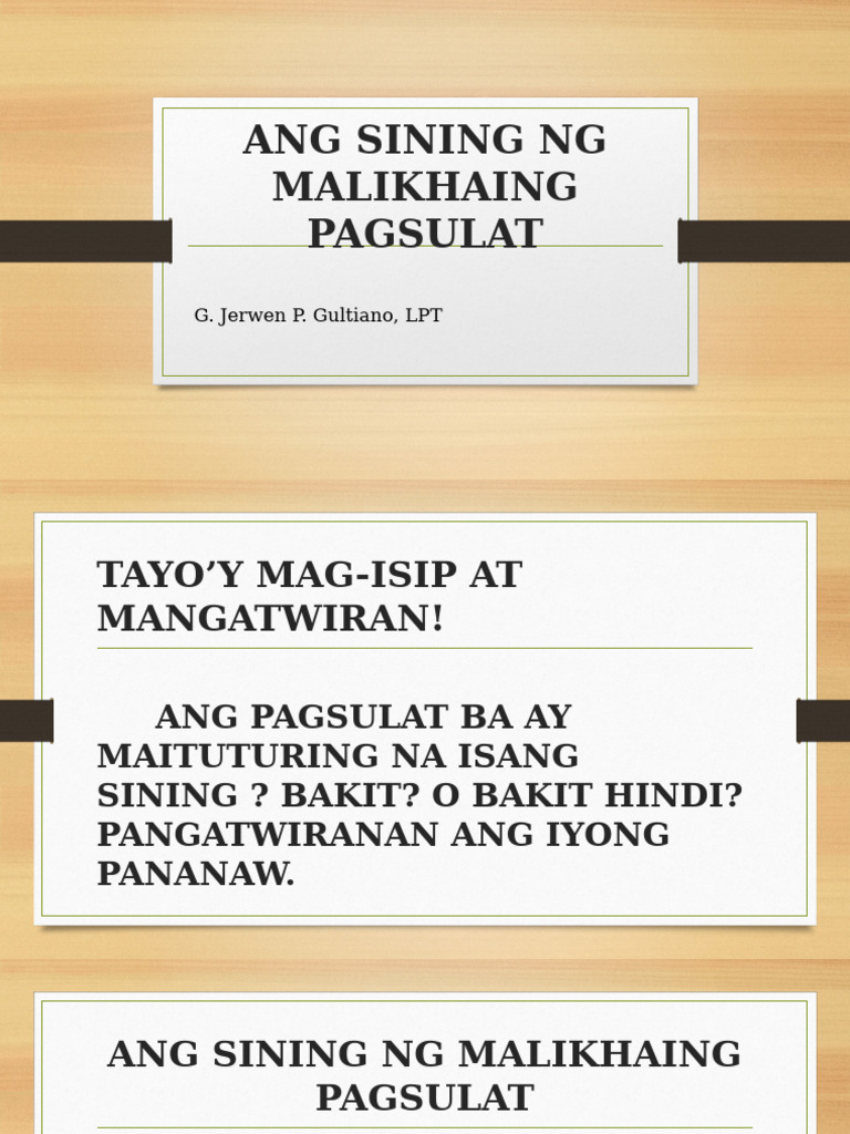 Ang Sining NG Malikhaing Pagsulat | PDF