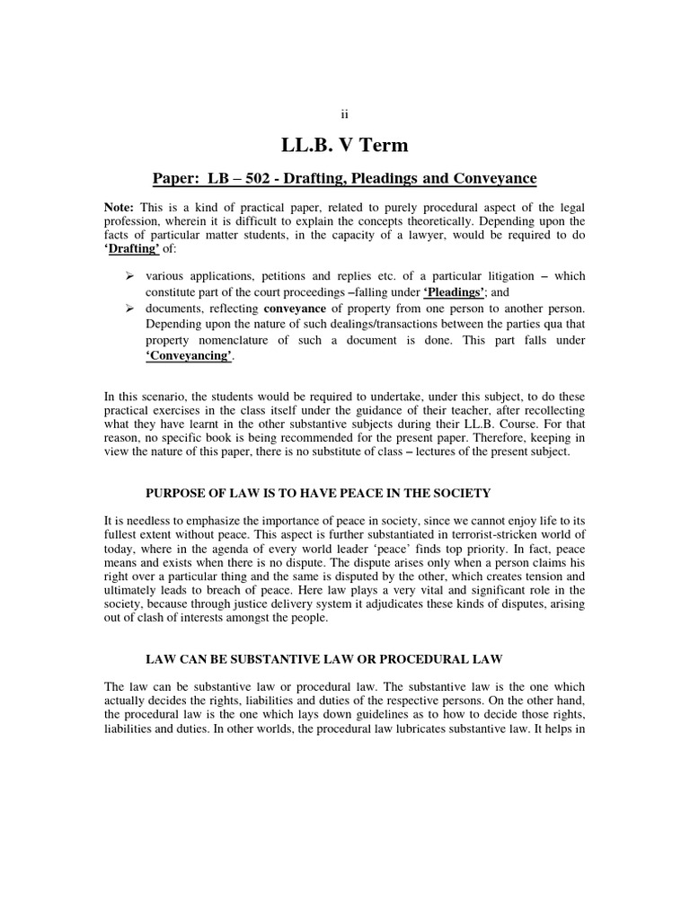 Drafting Notes | PDF | Pleading | Lawsuit