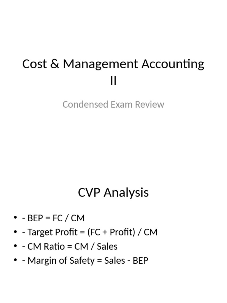 Cost & Management Accounting Exam Review | PDF