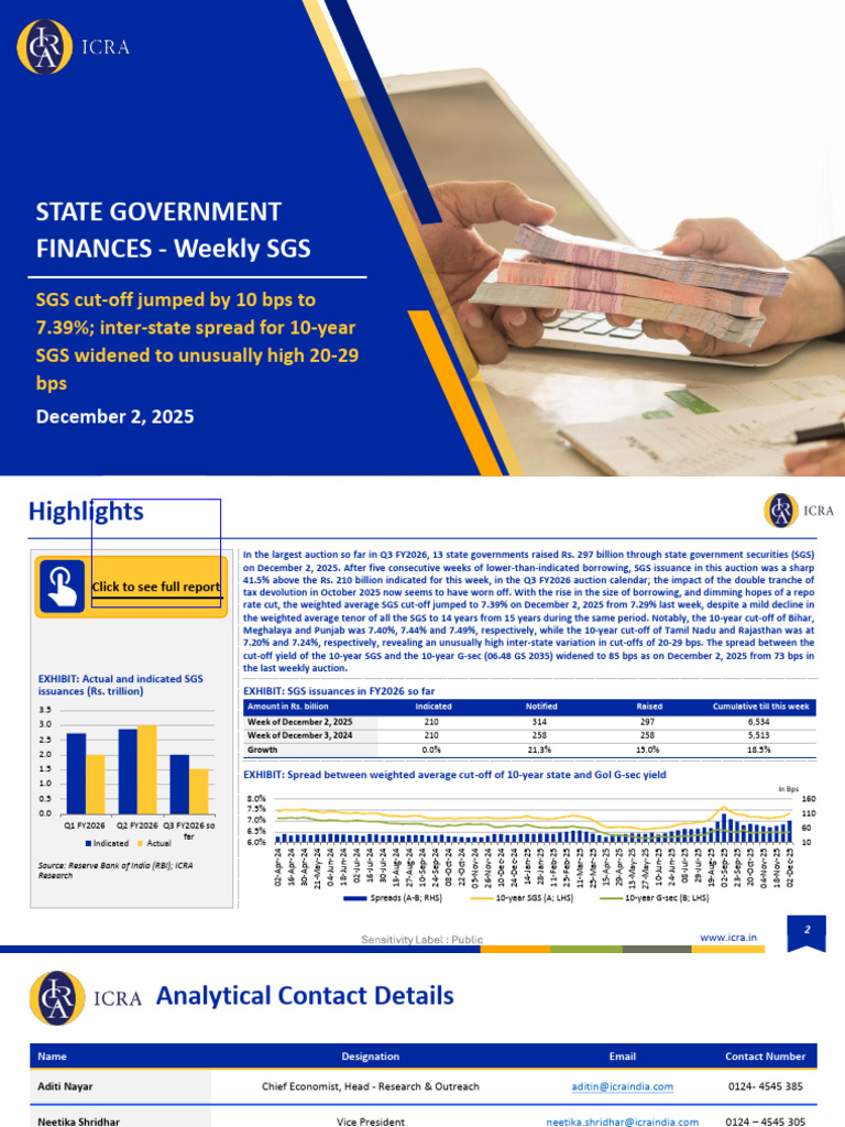 SH 2025 Q4 9 ICRA State Government Finances - December 2, 2025 | PDF