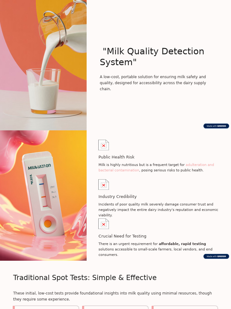 Affordable Milk Quality Testing System | PDF | Milk | Dairy