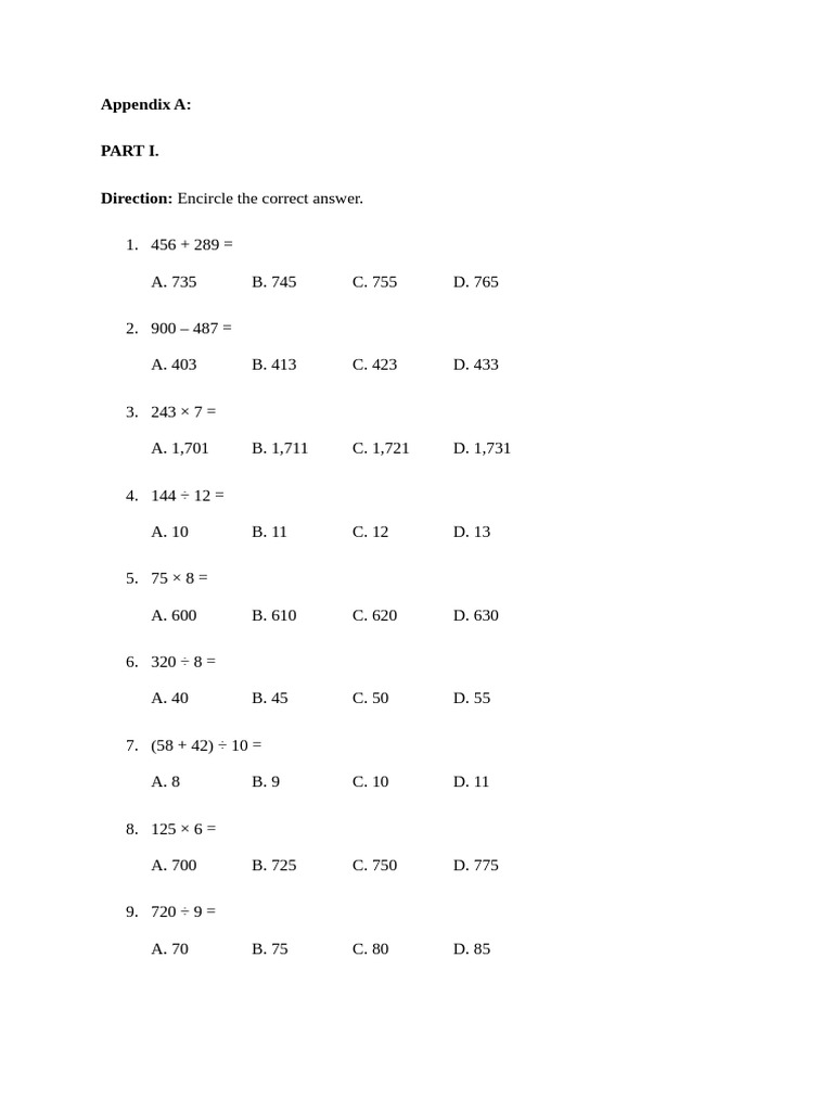 Math Practice Questions and Solutions | PDF