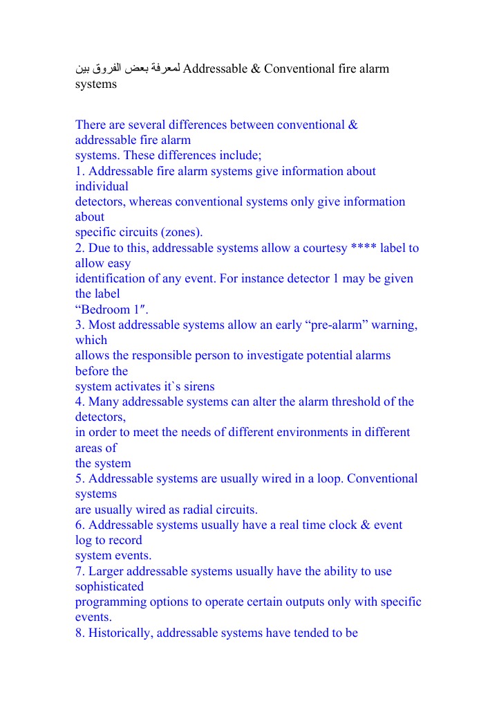 Differences Between Addressable & Conventional Fire Alarms | PDF ...