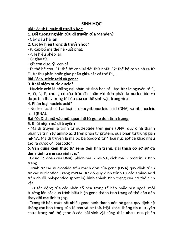 SINH HỌC | PDF