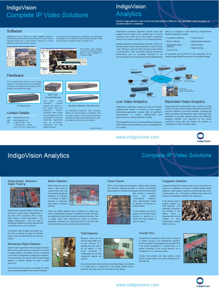 IndigoVision CCTV Control Solutions | PDF | Closed Circuit Television ...