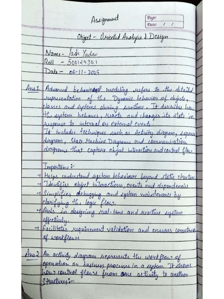 Ooad Assignment 500124301 | PDF