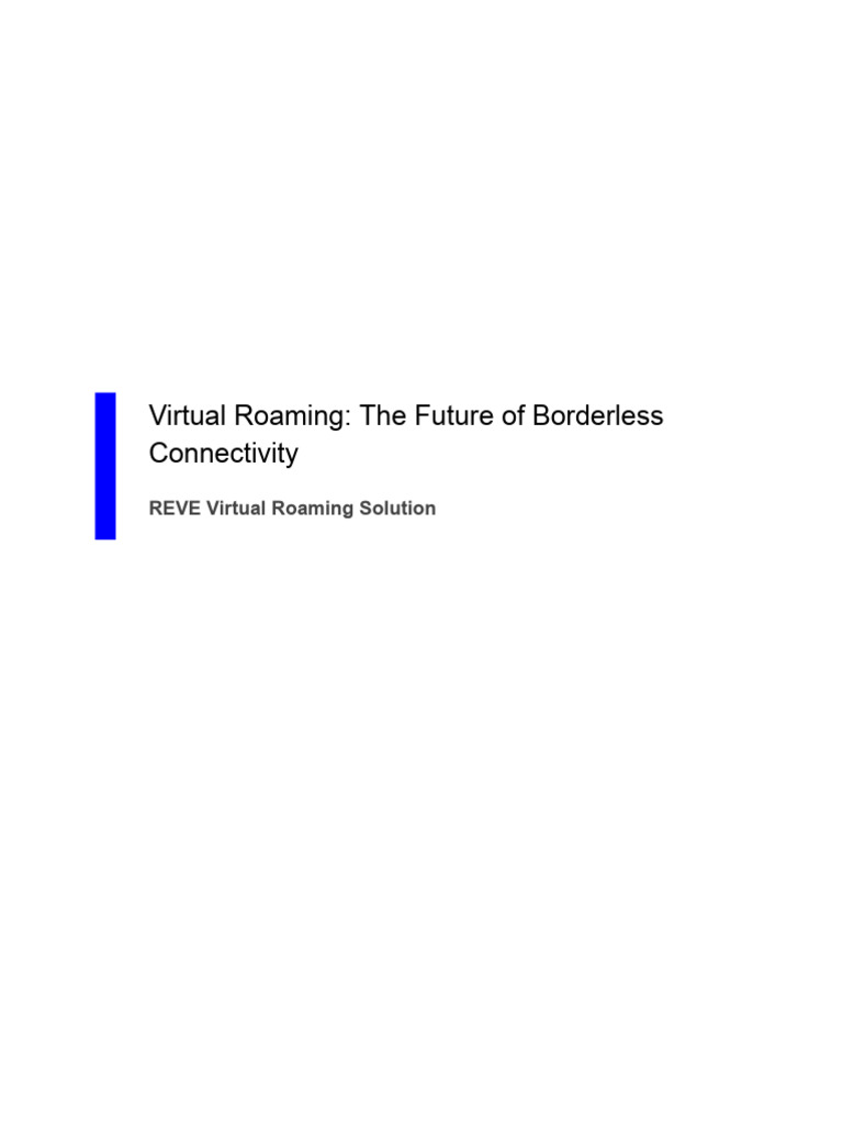 Virtual Roaming Solutions for Global Connectivity | PDF | Roaming ...