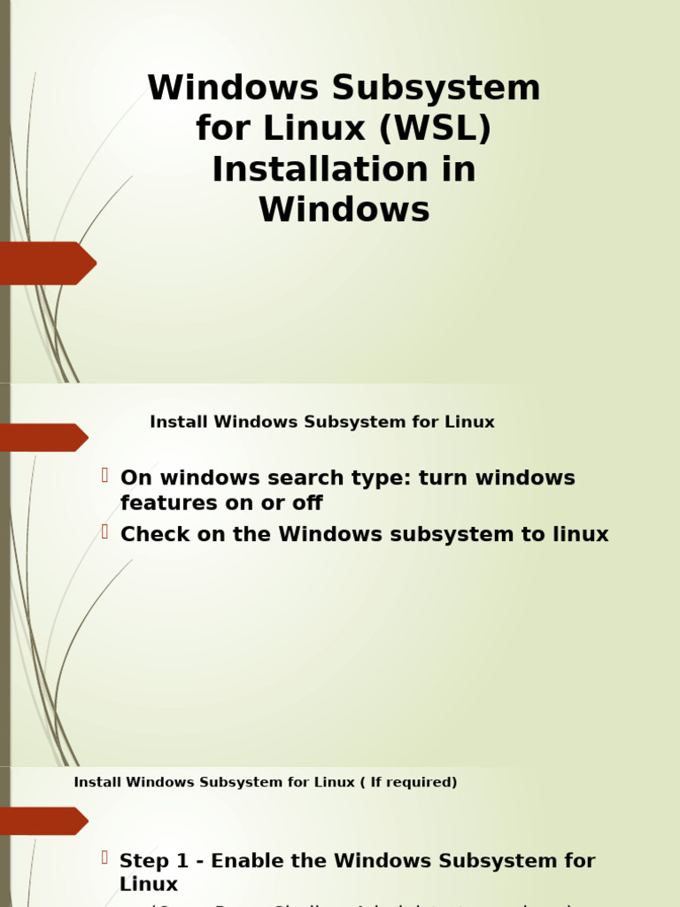 Windows Subsystem For Linux Installation | PDF