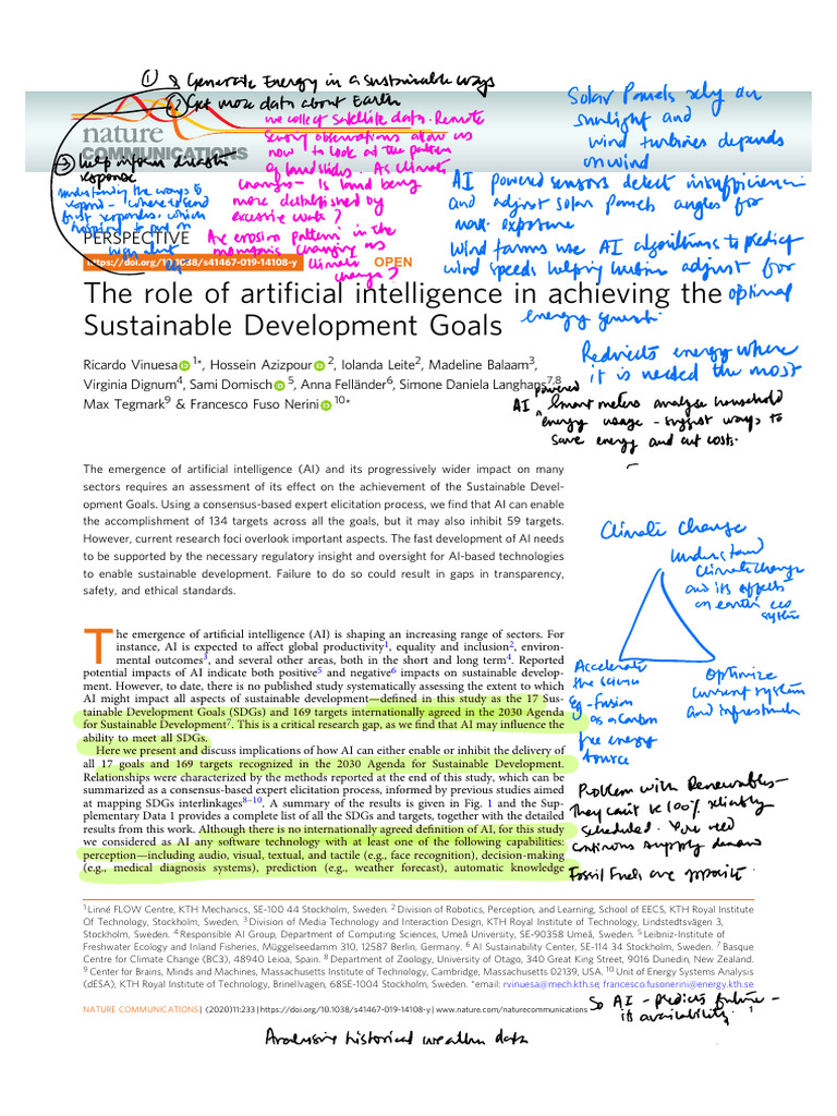 AI's Impact on Sustainable Development Goals | PDF | Artificial ...