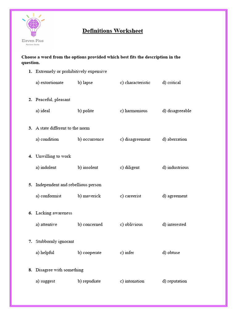 Definitions Worksheet | PDF | Oligarchy