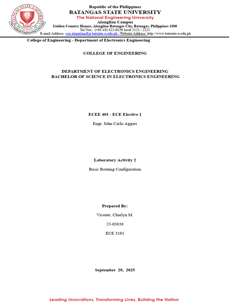 Basic Router Configuration Lab Guide | PDF | Router (Computing ...