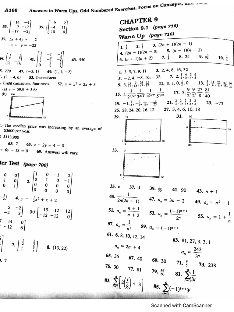 Sequences and Series Assignments - Keys | PDF