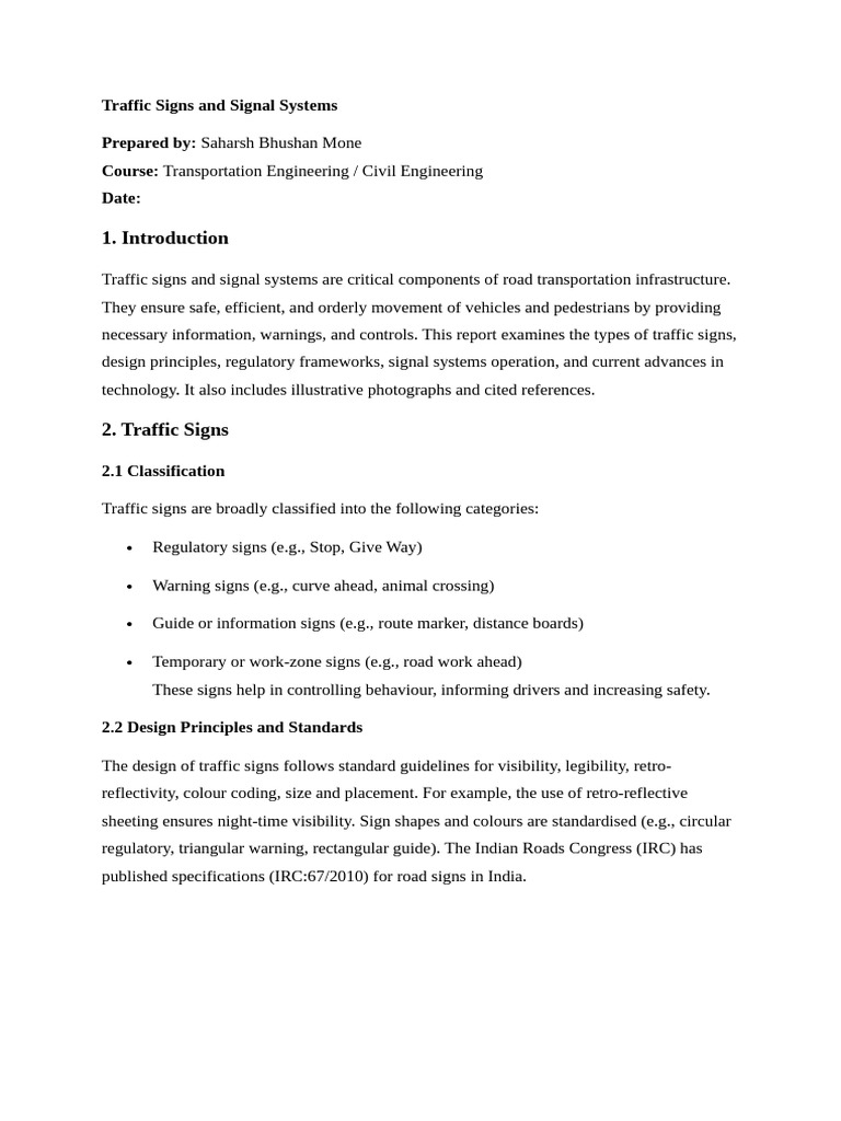 Traffic Signs and Signal Systems Overview | PDF | Traffic | Traffic Light