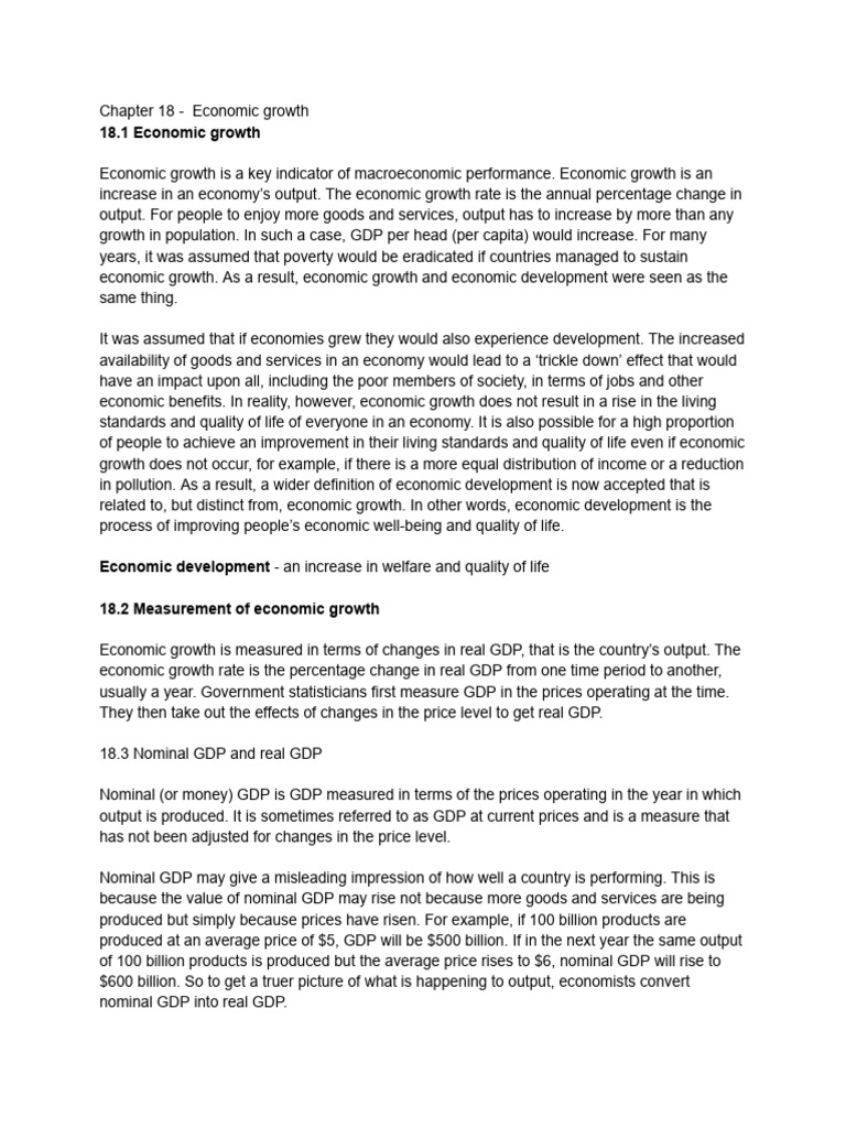 Chapter 18 - Economic growth | PDF | Gross Domestic Product | Aggregate ...