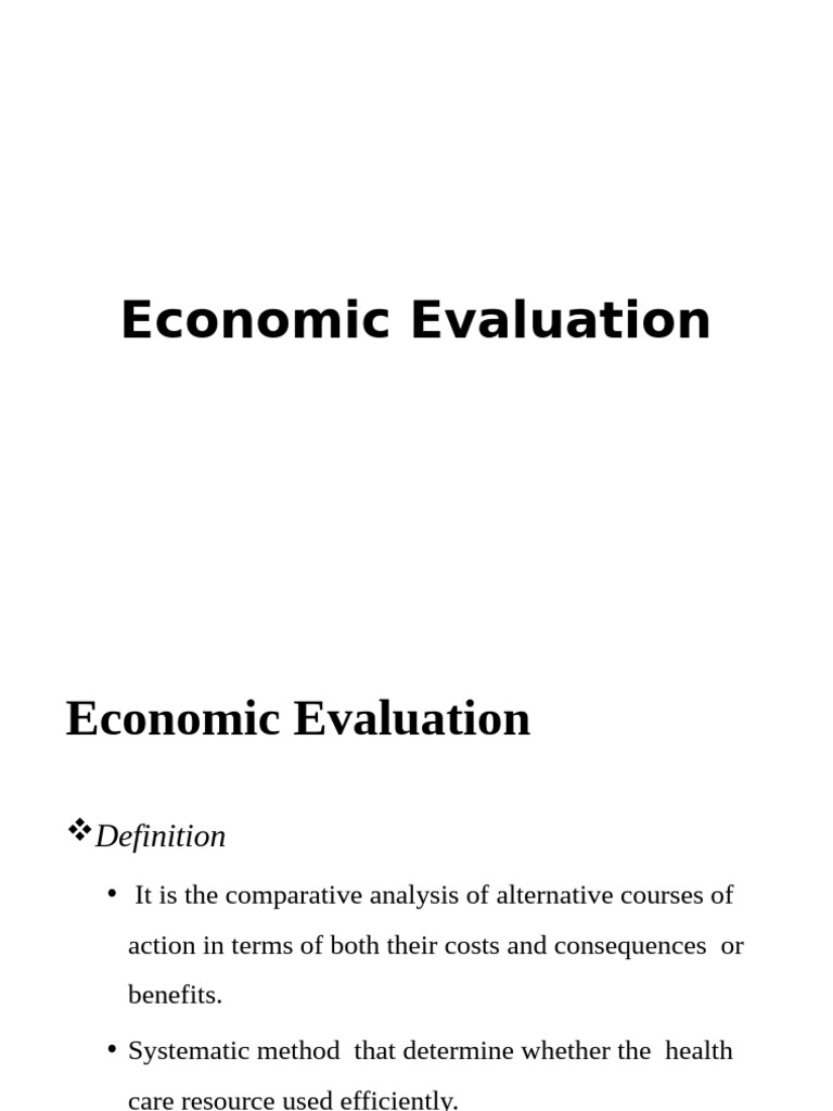 Economic Evaluation in Health Care Analysis | PDF | Cost–Benefit ...