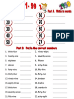 NUMBERS 1-99 Exercises With Solutions