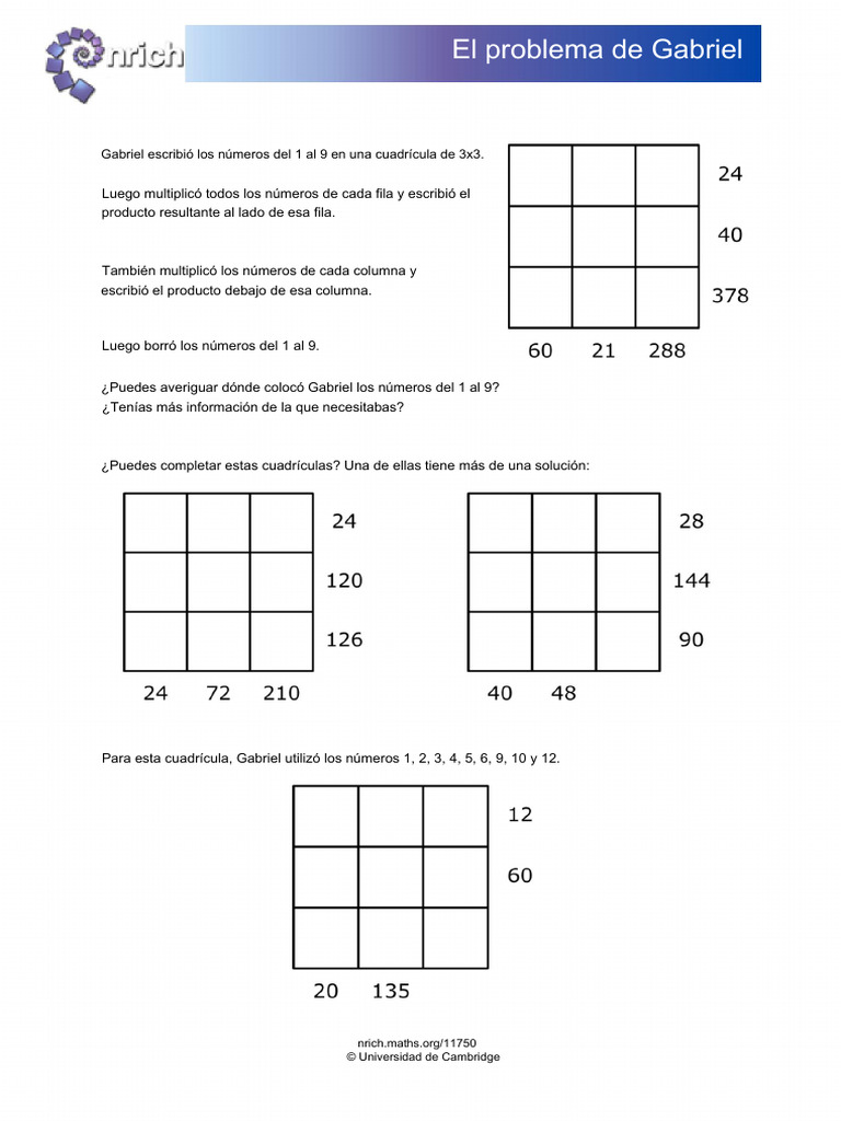 Nrich - El Problema de Gabriel | PDF
