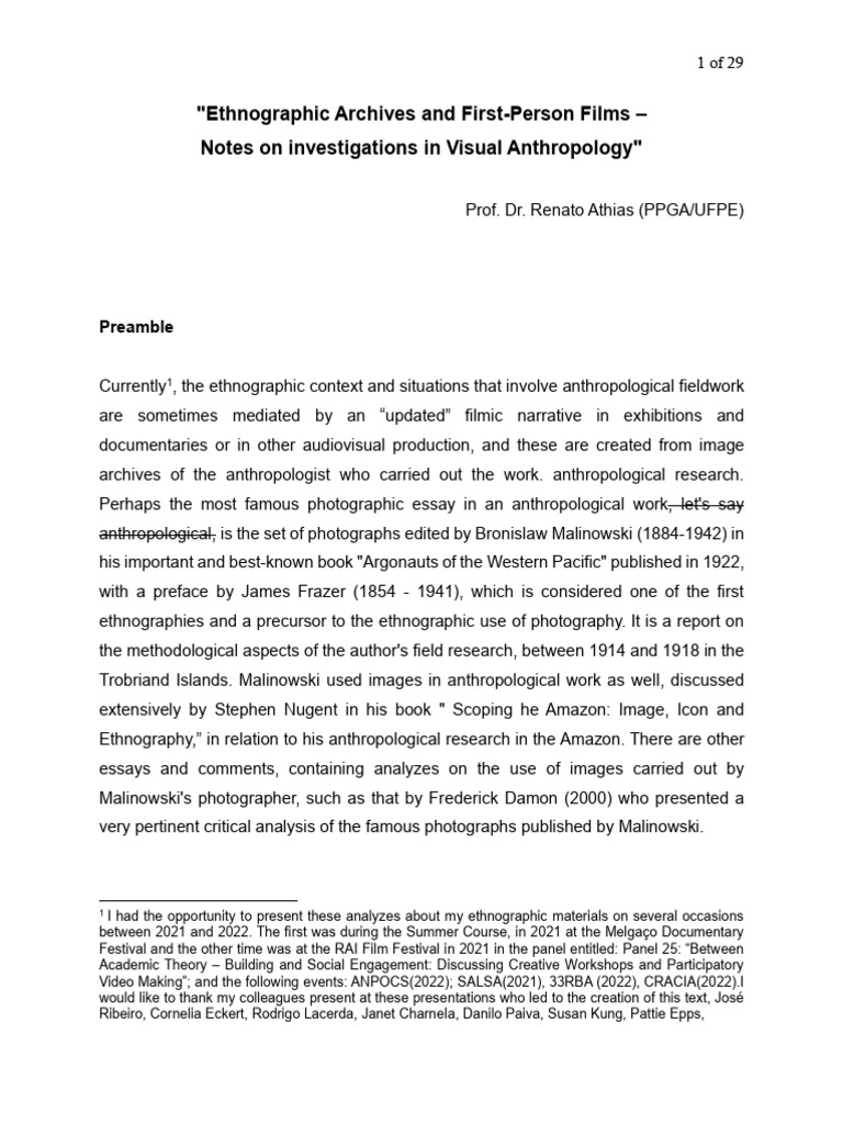 Ethnographic Films in Visual Anthropology | PDF | Ethnography ...