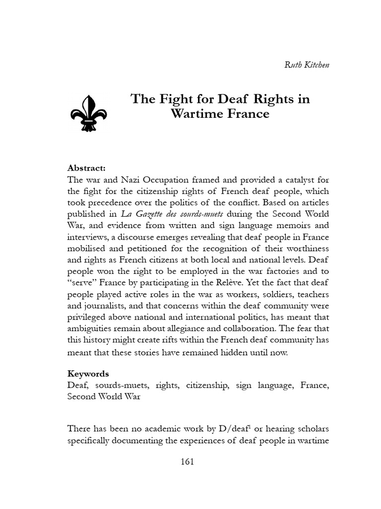 Deaf Rights France Wartime | PDF
