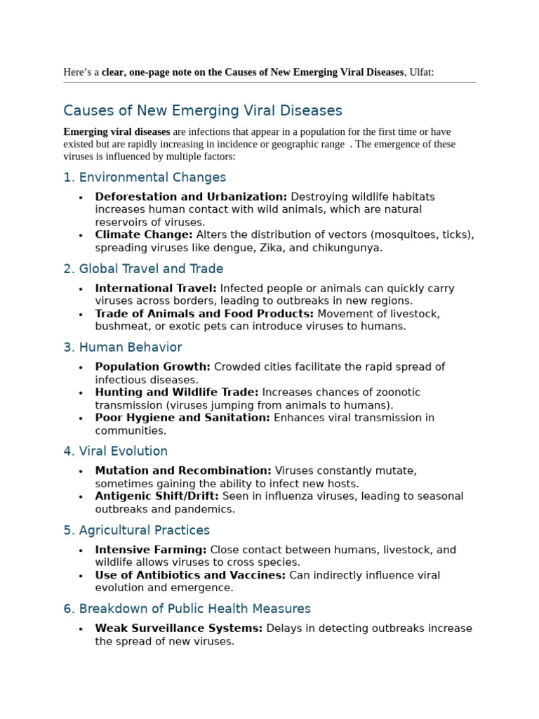 New Emerging Viral Diseases | PDF