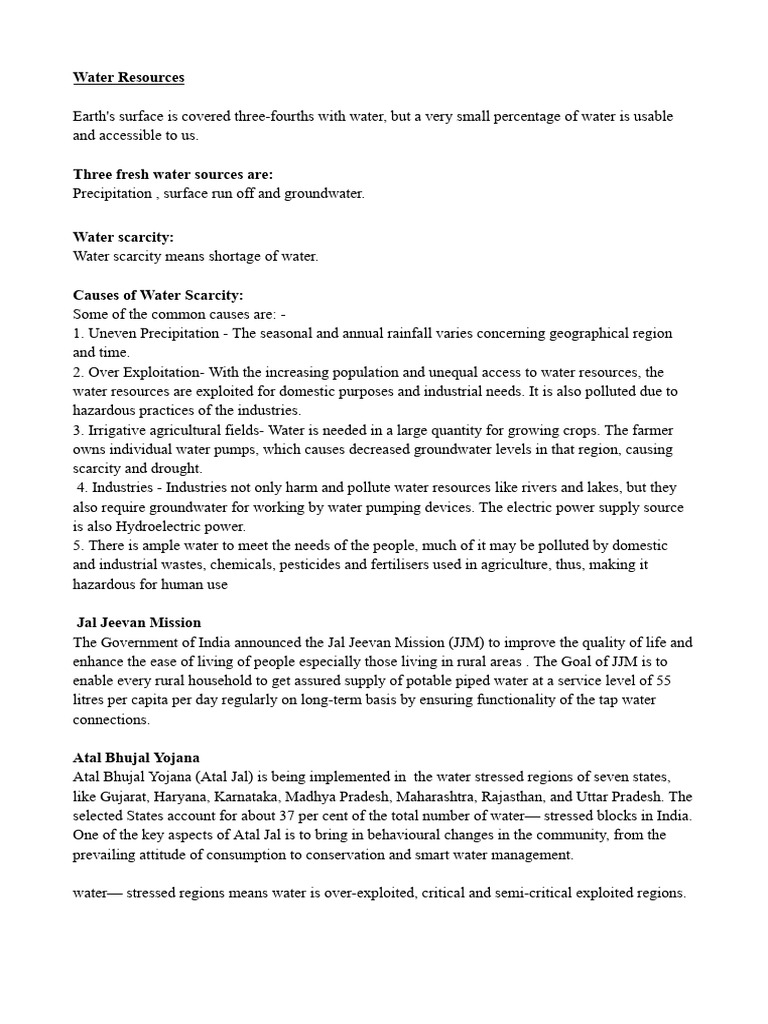Understanding Water Resources and Scarcity | PDF | Water Scarcity | Water