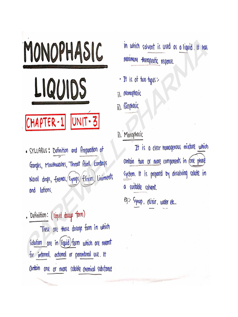 Unit 3, Pharmaceutics 1, B Pharmacy 1st Sem, Carewell Pharma | PDF ...