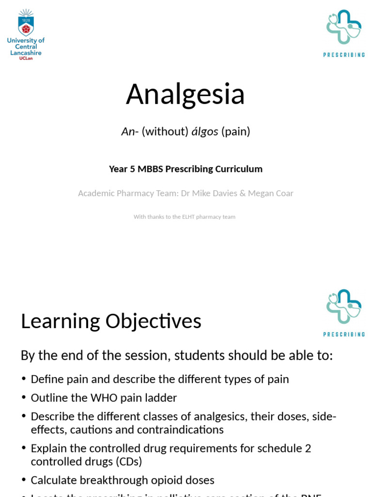 Understanding Analgesia and Pain Management | PDF | Pain | Analgesic