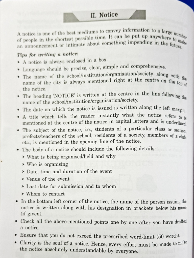 Notice Writing | PDF
