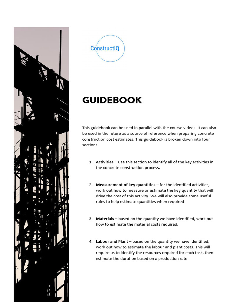 Concrete Construction Cost Estimation Guide | PDF | Concrete ...