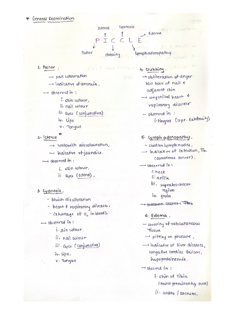 General Examination CLINICAL PHYSIO | PDF