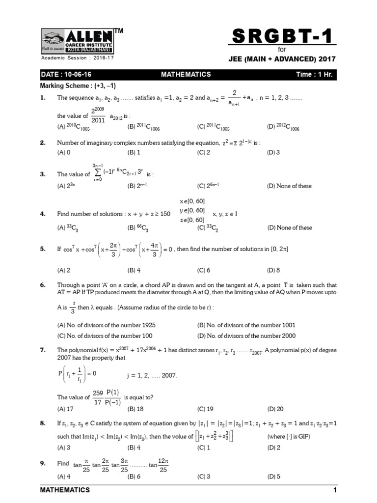 JEE Mathematics Practice Questions | PDF | Ellipse | Geometry
