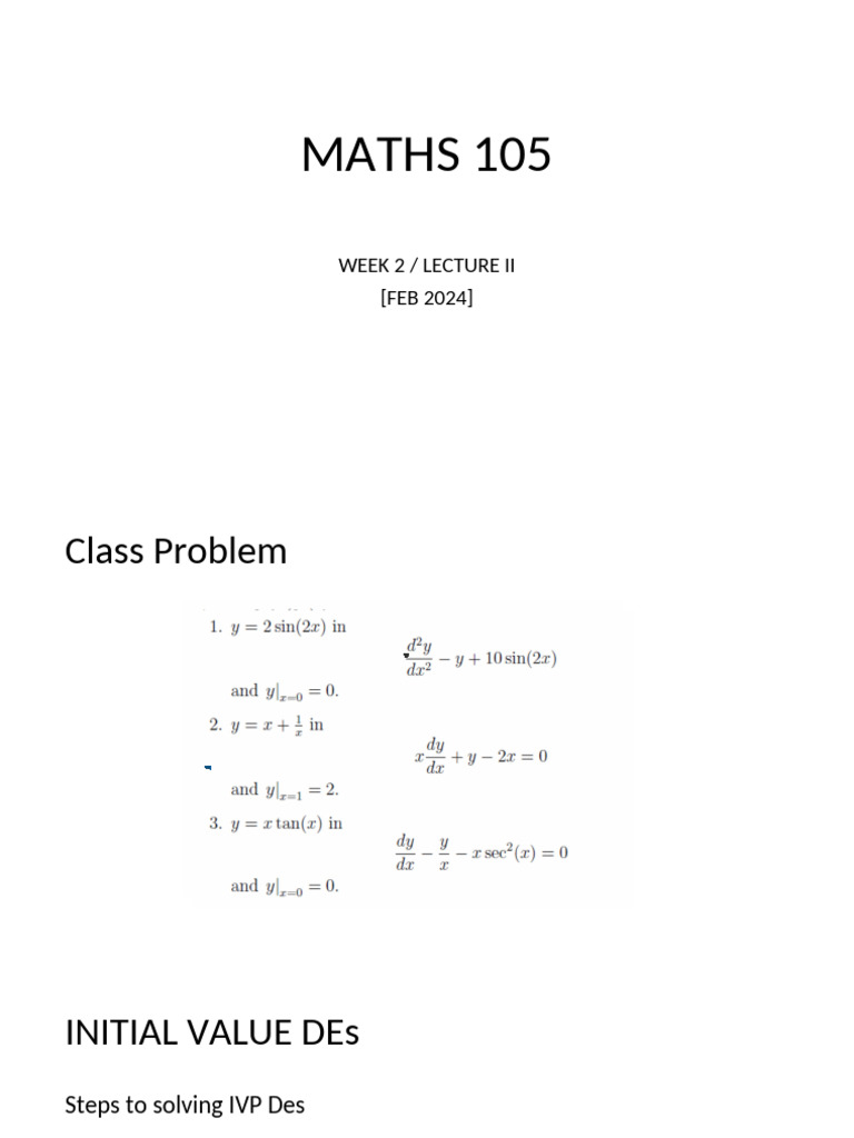 Maths 105 Week2-1 | PDF