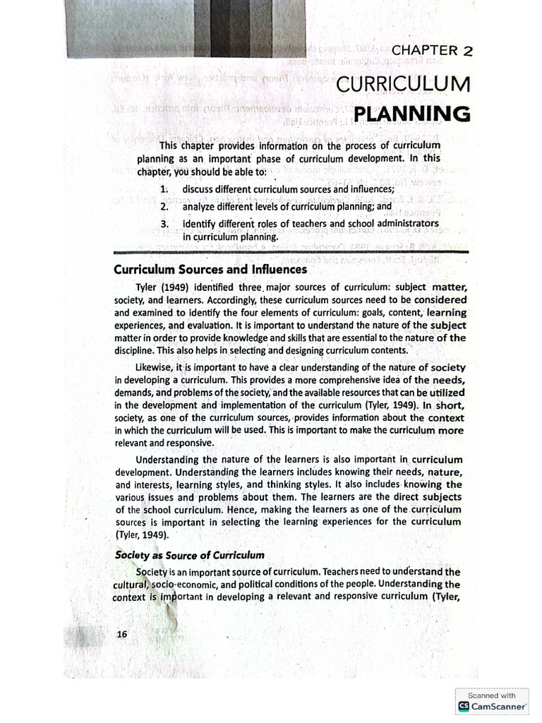 Curriculum Chapter2 | PDF