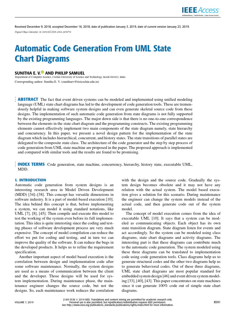 UML State Chart Code Generation Method | PDF | Class (Computer ...