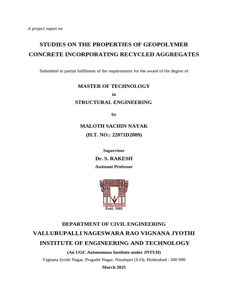 Geopolymer Concrete with Recycled Aggregates | PDF | Concrete ...