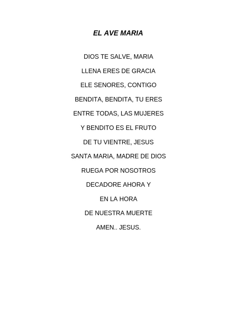 Letra del Ave María | PDF