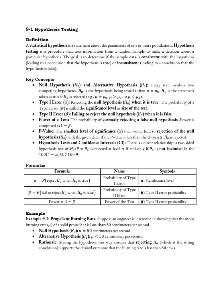 Hypothesis Testing Fundamentals | PDF | Hypothesis | Variance
