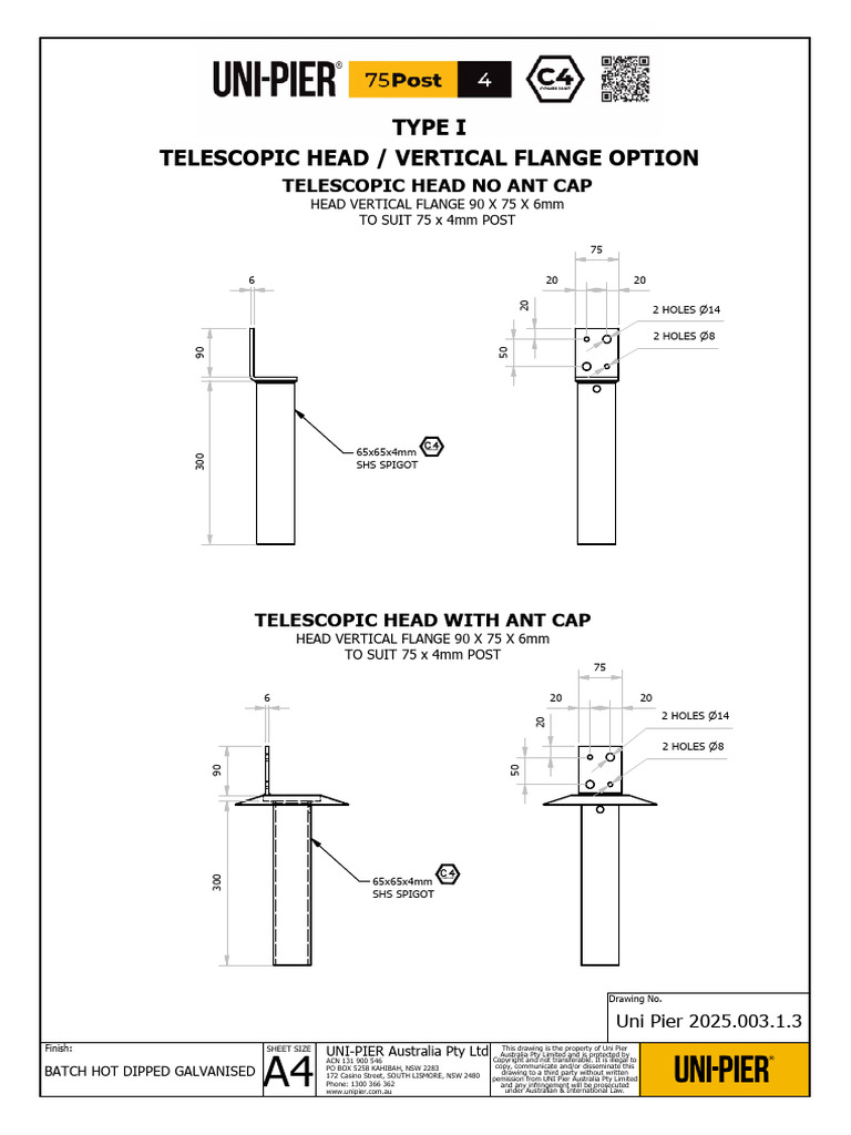 Uni Pier 2025.003.3 75 Post 4 Head Assy Options | PDF | Freedom Of ...