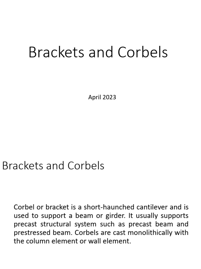 Brackets and Corbels Design Guide | PDF | Concrete | Beam (Structure)
