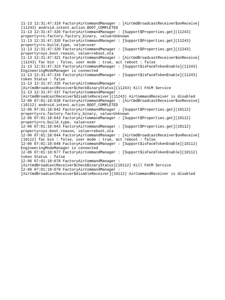 Android Boot Completed Log Analysis | PDF