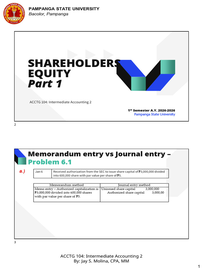 Shareholders Equity Accounting Methods | PDF | Capital Surplus ...