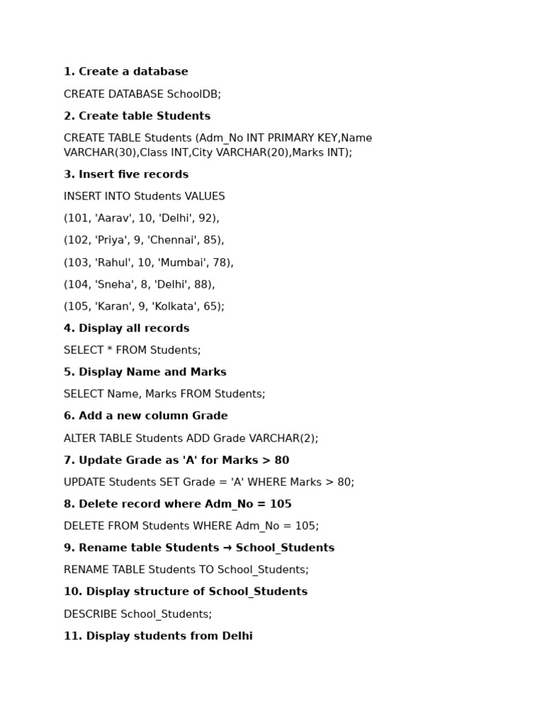 SQL Database Management for Schools | PDF | Information Retrieval ...