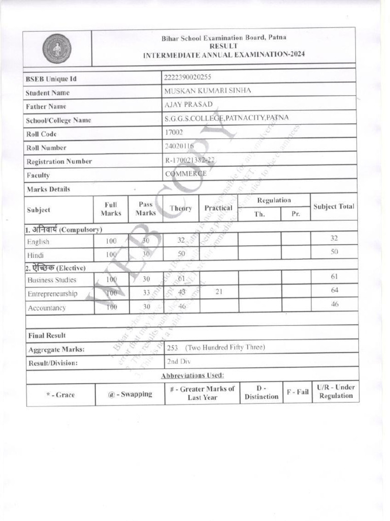 12th Result | PDF