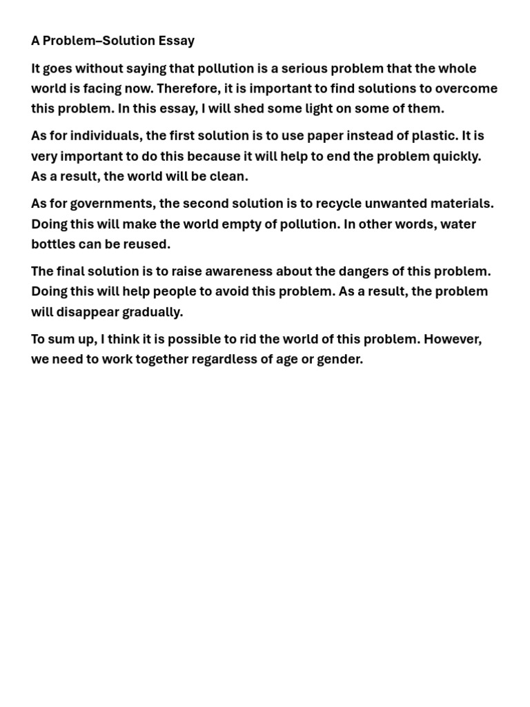 Solutions to Combat Pollution Issues | PDF