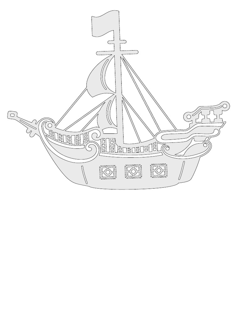 Pirate Ship Hand Papercut | PDF